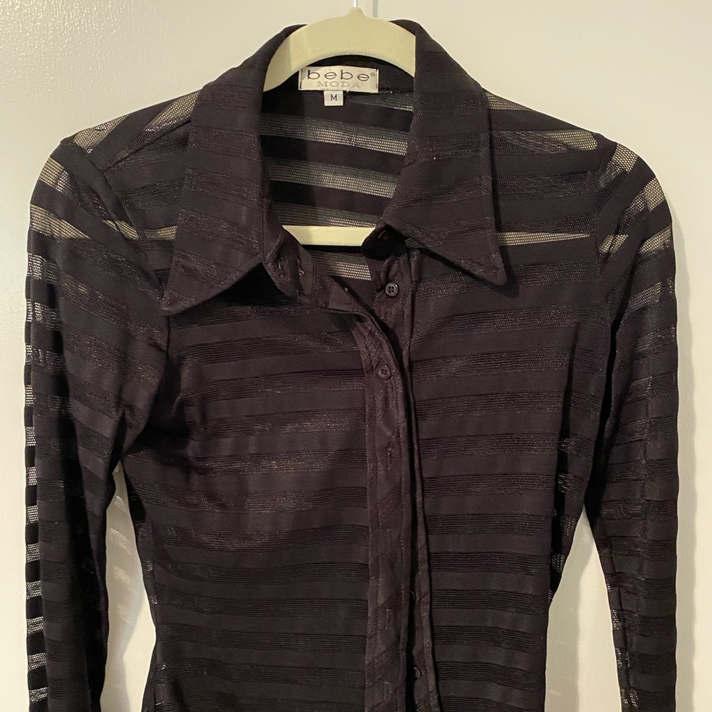 Sexy black striped shirt Bebe